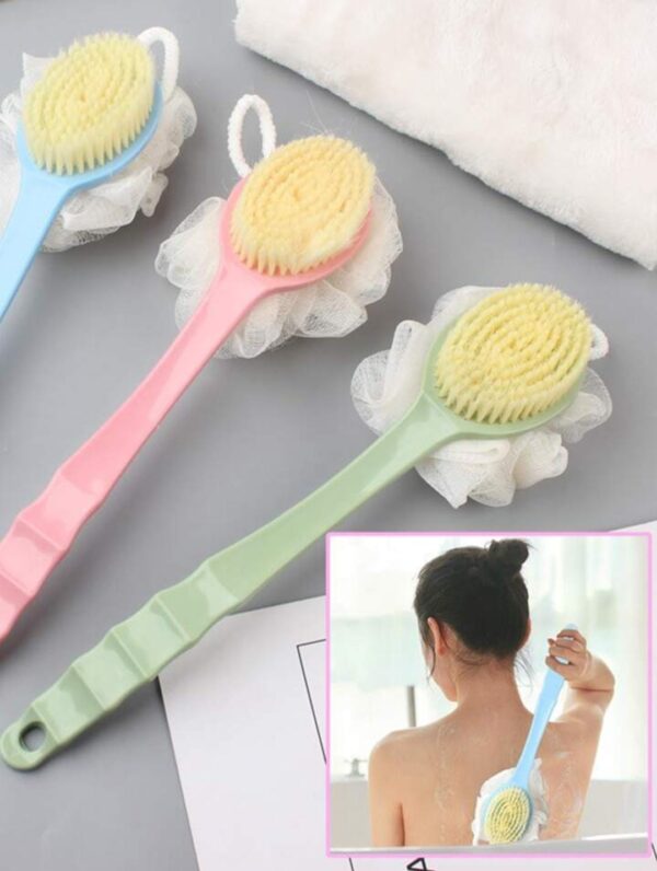 2 sided bathing brush with a 14 inch handle