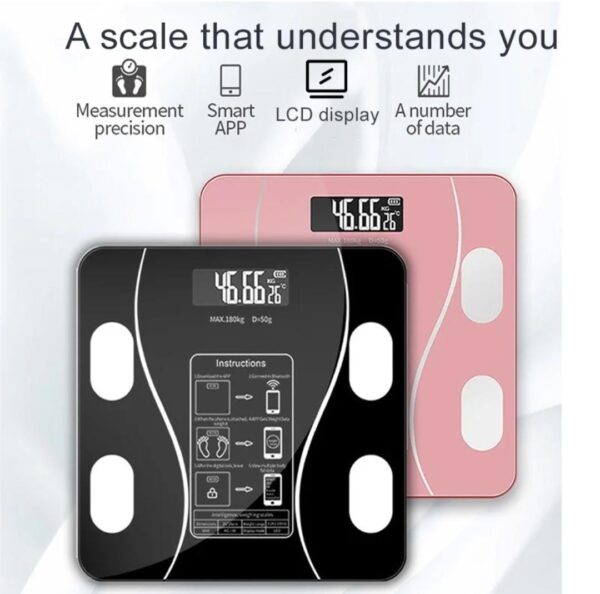 0.2 to 180kg smart digital bluetooth weighing scale