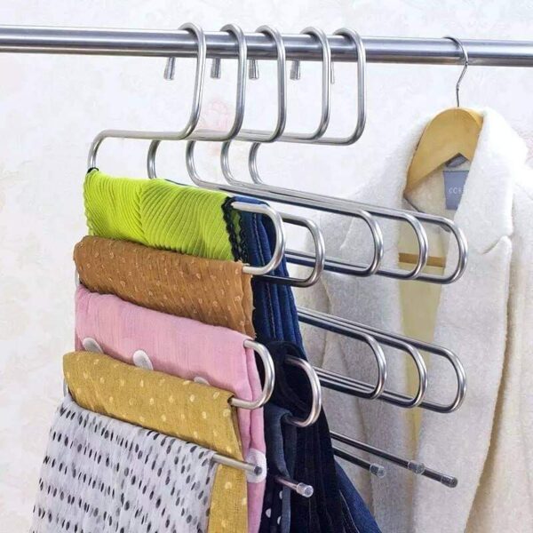 Space saving Heavy Stainless steel trouser organizer ( multi~purpose hanger)