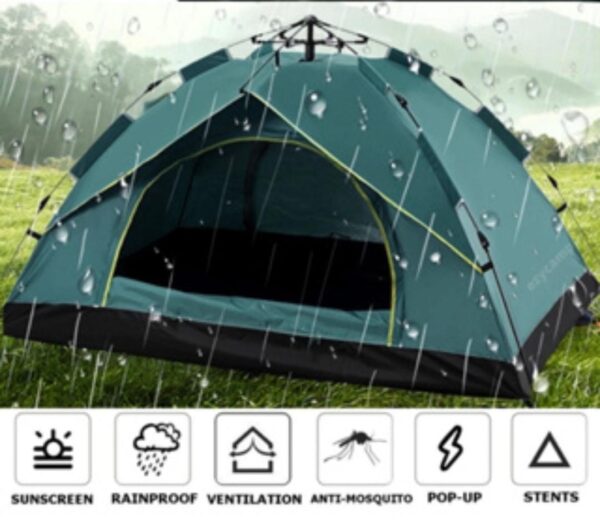 Strong up to 4 persons water proof pop up camping tent in portable bag